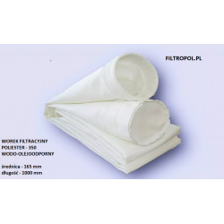 Worek filtracyjny - poliester 350 wodo-olejoodporny - średnica - 165 mm, długość 1000 mm